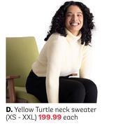Yellow Turtle Neck Sweater (XS-XXL)-Each