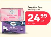 Essentials Care Sanitary Pads-16's/20's Each