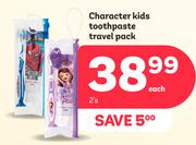 Character Kids Toothpaste Travel Pack-2s Pack