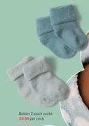 Babies 2 Pack Socks-Per Pack