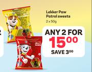 Lekker Paw Patrol Sweets-For 2 x 50g
