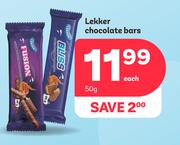 Lekker Chocolate Bars-50g Each