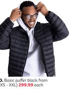 Basic Puffer Black From (XS-XXL)-Each