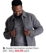 Suede Harrington Jacket From (XS-XXL)-Each