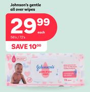 Johnson's Gentle All Over Wipes-56's/72's