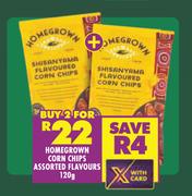Homegrown Corn Chips Assorted Flavours-For 2 x 120g