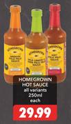 HomeGrown Hot Sauce (All Variants)-250ml Each