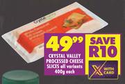 Crystal Valley Processed Cheese Slices (All Variants)-400g Each