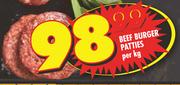 Beef Burger Patties-Per Kg