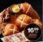 The Bakery Traditional Hot Cross Buns-6 Per Pack