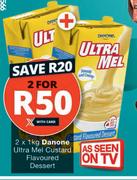 Danone Ultra Mel Custard Flavoured Dessert-2 x 1Kg