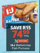 I&J Battercrisp Fish Portions-400g