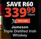 Jameson Triple Distilled Irish Whisky-750ml