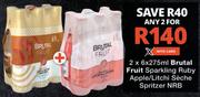 Brutal Fruit Sparkling Ruby Apple/Litchi Seche Spritzer NRB-For 2 x 6 x 275ml