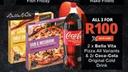 2 x Bella Vita Pizza All Variants & 2L Coca Cola Original Cold Drink-All For 3