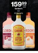 Gordon's Gin All Variants-750ml Each
