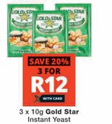 Gold Star Instant Yeast-3 x 10g