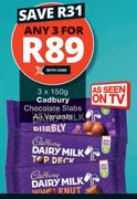 Cadbury Chocolate Slabs All Variants-3 x 150g