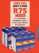 Fruitree 100% Fruit Juice Blend All Variants-2 x 6 x 200ml