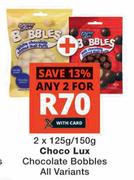 Choco Lux Chocolate Bobbles All Variants-For 2 x 125g/150g