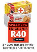 Bakers Tennis Beskuitjies Alle Variante-2 x 200g
