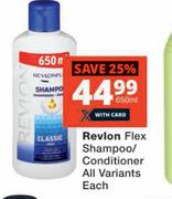 Revlon Flex Shampoo/Conditioner All Variants-650ml Each