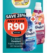 Comfort Fabric Softener All Variants-2 x 800ml