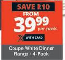 Coupe White Dinner Range 4 Pack-Per Pack