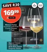 Maison Forine Gourmet Lead Free Crystal Glasses 4 Pack-Per Pack