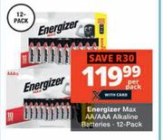 Energizer Max AA/AAA Alkaline Batteries 12 Pack-Per Pack