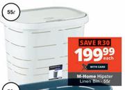 M Home Hipster Linen Bin 55L-Each