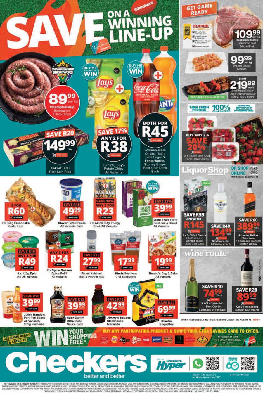 Checkers Northern Cape : Rugby Weekend Savings (14 September - 17 ...