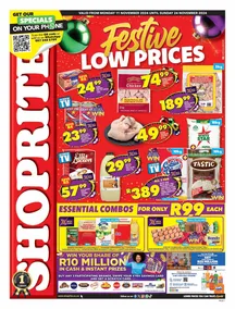 Shoprite Northern Cape & Free State : Festive Low Prices (11 November - 24 November 2024)