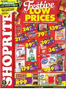 Shoprite Northern Cape & Free State : Festive Low Prices (6 November - 19 November 2023)