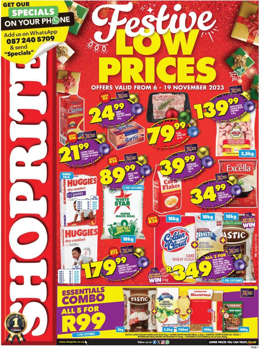 Shoprite Northern Cape & Free State : Festive Low Prices (6 November - 19  November 2023) —