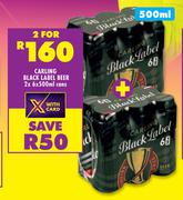 Carling Black Label Beer Cans-For 2 x 6 x 500ml