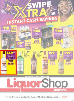 Shoprite Liquor Northern Cape & Free State : Xtra Savings (24 April - 9 May 2024), page 1