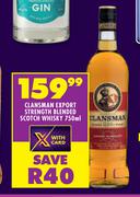 Clansman Exoort Strength Blended Scotch Whisky-750ml