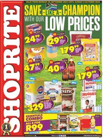 Shoprite Northern Cape & Free State : Save Like A Champion (25 September - 8 October 2023)