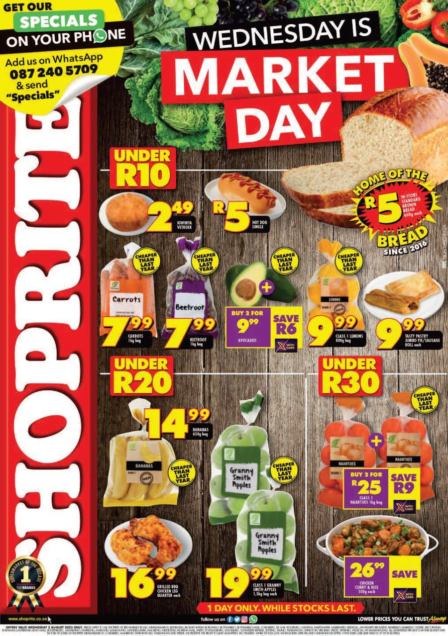 Shoprite Northern Cape & Free State : Wednesday Is Market Day (2 August ...