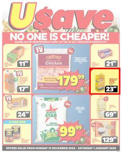 Usave Northern Cape : Festive deals (12 December - 01 January 2023), page 1