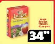 Laager Rooibos Teabags 80 Per Pack