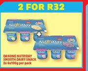 Danone Nutriday Smooth Dairy Snack-For 2 x 6 x 100g Per Pack