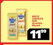Nestle Chocolate Slab All Variants-80g Each