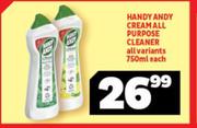 Handy Andy Cream All Purpose Cleaner All Variants-750ml Each