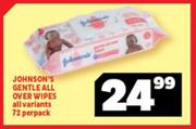 Johnson's Gentle All Over Wipes All Variants 72 Per Pack