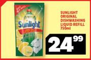 Sunlight Original Dishwashing Liquid Refill-750ml