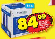 Crystal Valley Full Cream Long Life Milk-6 x 1L Per Pack
