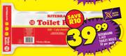 Ritebrand 1 Ply Toilet Rolls-10 Per Pack