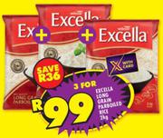 Excella Long Grain Parboiled Rice-For 3 x 2Kg